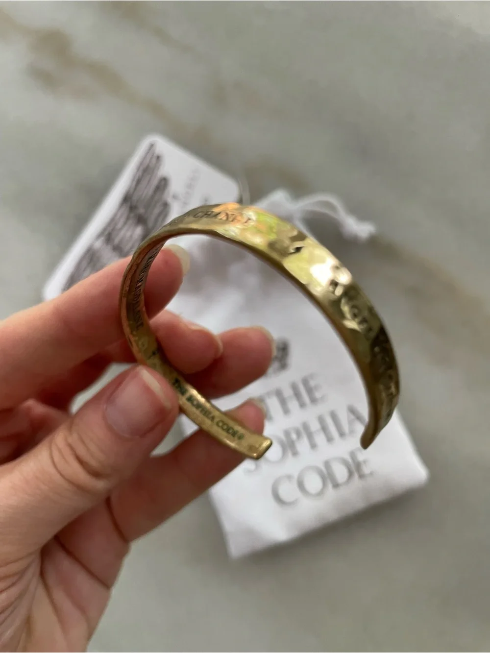 The Sophia Code Gold Cuff Bracelet